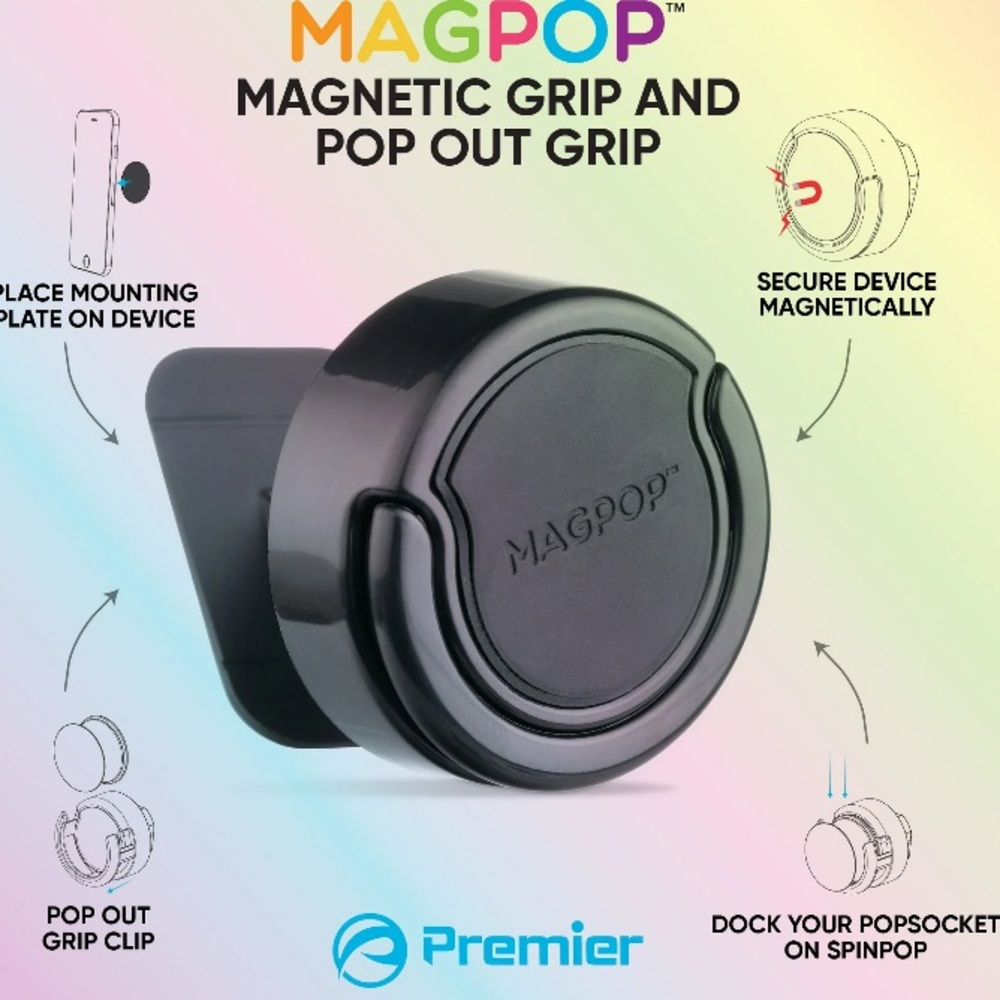 Premier MagPop Magnetic & Pop Out Grip Stick-on & Vent Mount